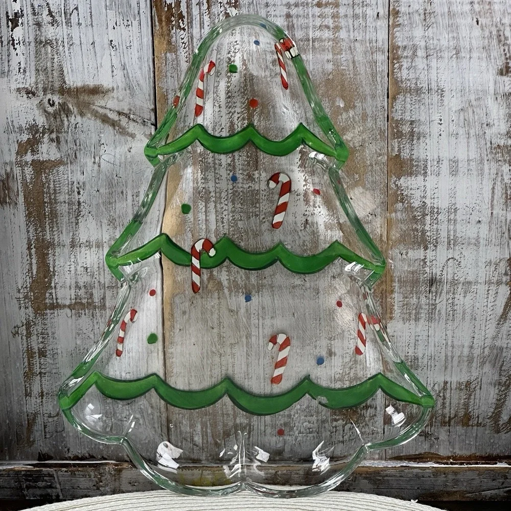 Glass‎ Gorham Christmas Candy Tree Dish 10 1/4